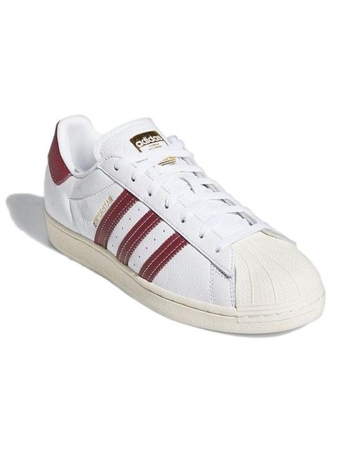 Adidas White Superstar 'Cream Collegiate Burgundy' for men