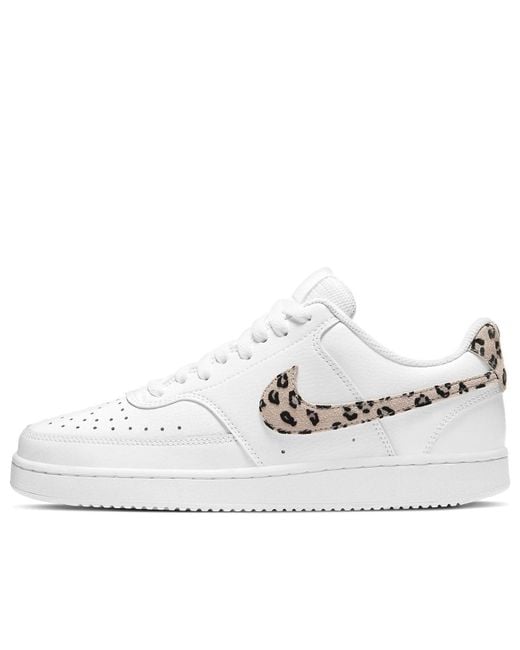 Nike White (Wmns) Court Vision Low 'Leopard Swoosh