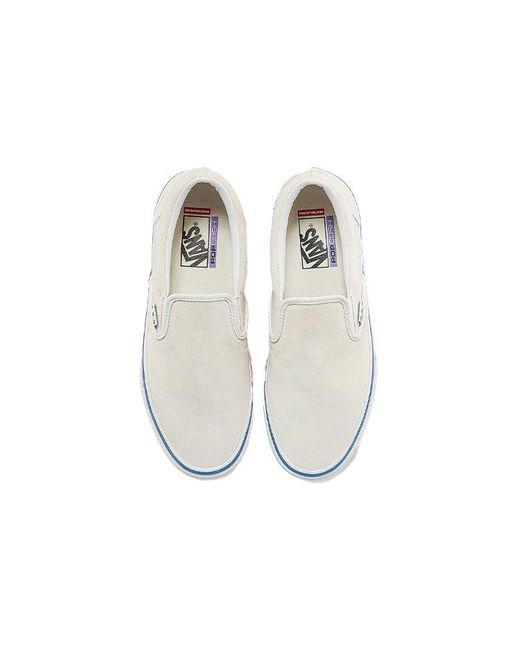 Vans White Slip-On Casual Low Tops Skateboarding Shoes for men