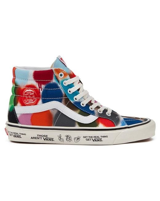 Vans Blue Sk8-Hi Wear-Resistant Non-Slip Casual Skateboarding Shoes for men