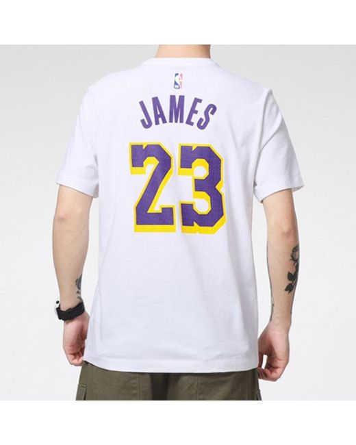 Nike White Nba Los Angeles Lakers James No.23 Basketball Sports for men