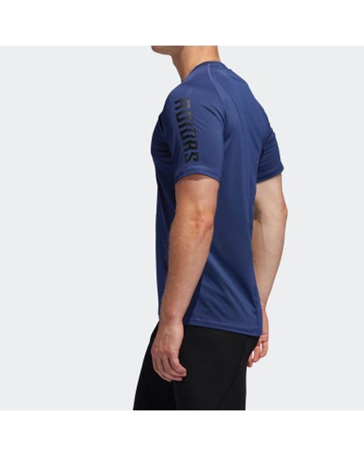 Adidas Blue Pattern Short Sleeve for men