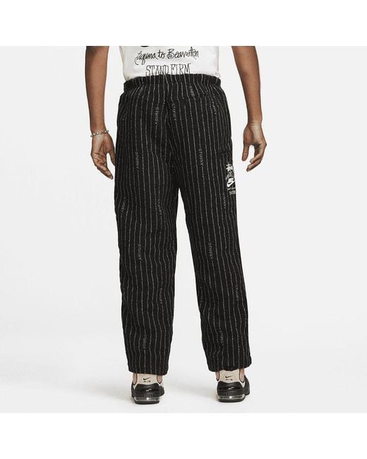 Nike Black X Stussy Ss23 Stripe Wool Pant 'Antique' for men