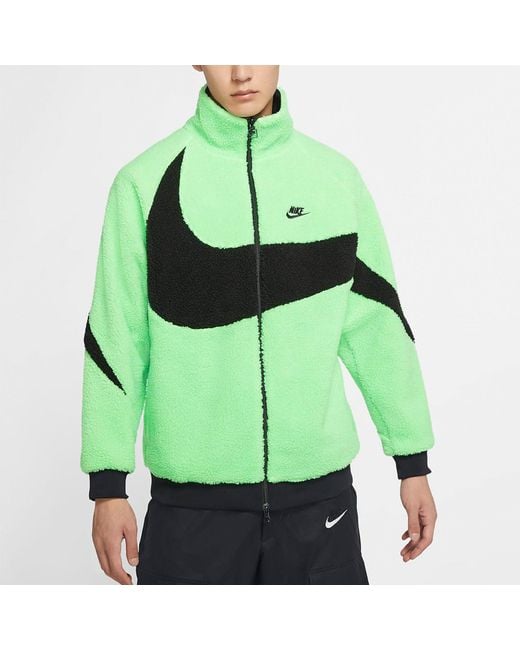 Nike Green Big Swoosh Reversible Boa Jacket (Asia Sizing) 'Lime' for men