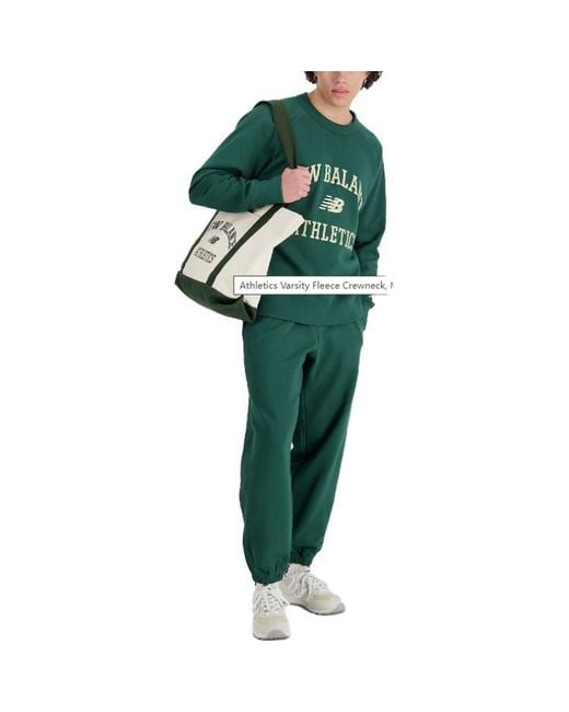 New Balance Green Athletics Varsity Cotton-Fleece Sweatshirt for men