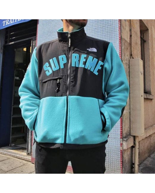 Supreme X The North Face Arc Logo Denali Fleece Jacket in Blue for