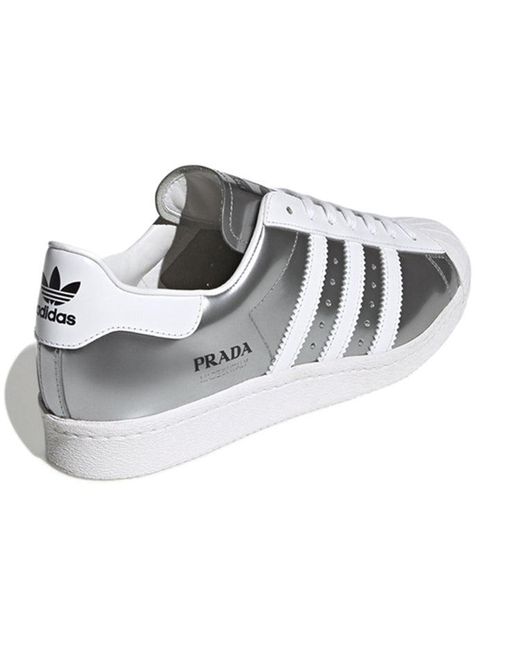 Adidas Gray Superstar X Prada Shoes for men