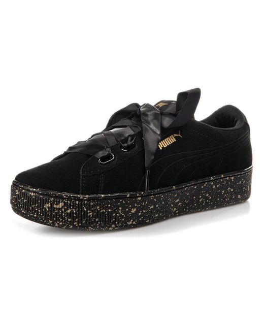 PUMA Black (Wmns) Vikky Platform Ribbon