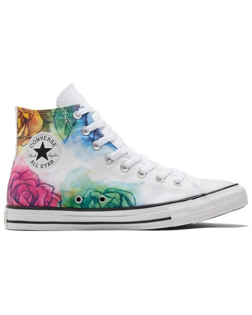 Converse Blue Chuck Taylor All Star High Top Skull And Roses for men