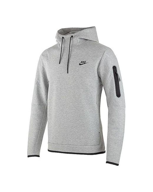 Nike Tech Fleece Pull Over Hoodie in Gray for Men | Lyst