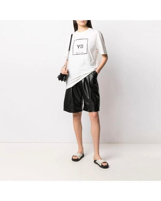 Adidas White Y-3 Ss21 Alphabet Logo Loose Round Neck Short Sleeve T-Shirt for men