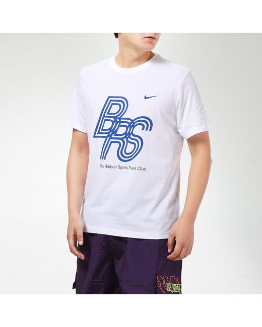 Nike Blue Mnkdrytee Brs Training Soccer/Football Sports Short Sleeve for men