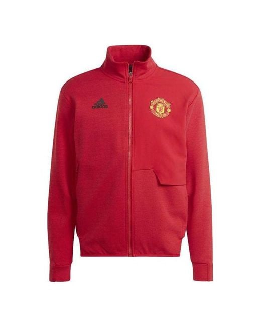 Adidas Red Manchester United Anthem Jacket 2023 2024 Adults for men