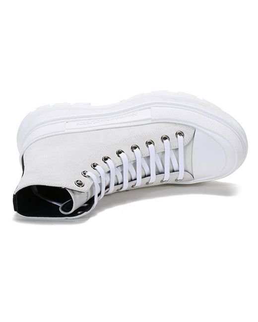 McQueen White Tread Slick Boots for men