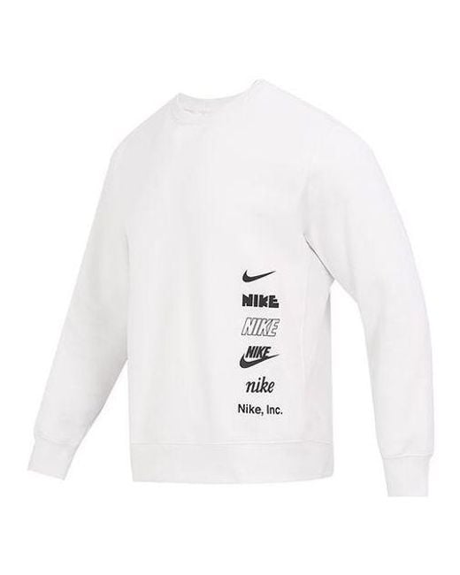 Nike White Multi-label Logo Sweaters for men