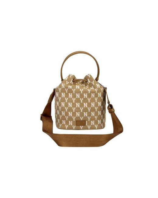 MLB Brown Retro Full Print Series Ny New York Yankees Drawstring Shoulder Messenger Bag