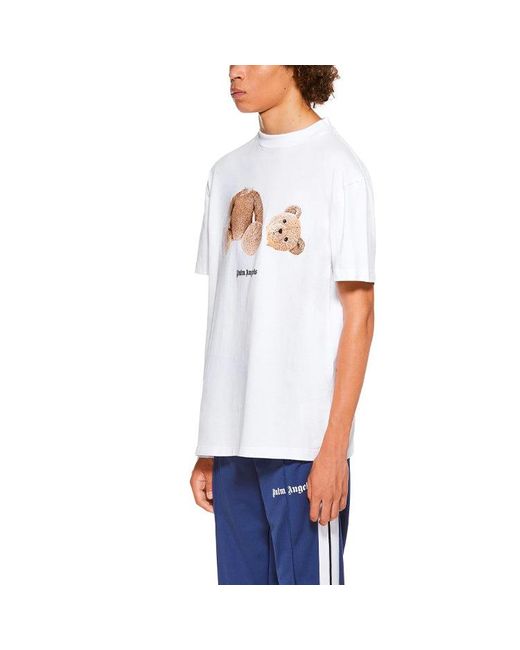 Palm Angels White Bear Graphic T-shirt for men