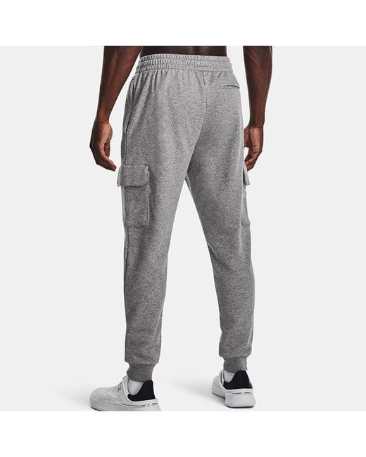 Under Armour Gray Rival Fleece Cargo Joggers for men