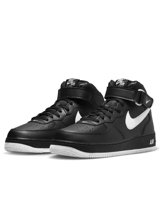 Nike Air Force 1 Mid '07 Shoes In Black, for men