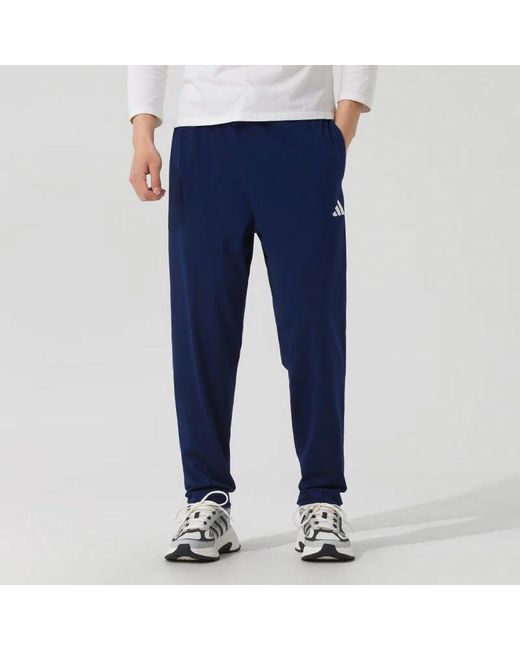 Adidas Blue Essentials Small Logo Single Jersey Pants for men