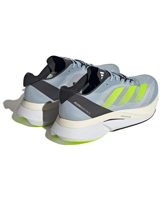 Adidas Blue Adizero Boston 12 'Wonder Lucid Lemon' for men