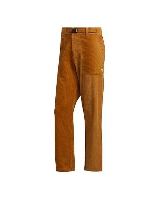 Adidas Brown Originals Corduroy Loose Sports Straight Casual Pants/Trousers for men
