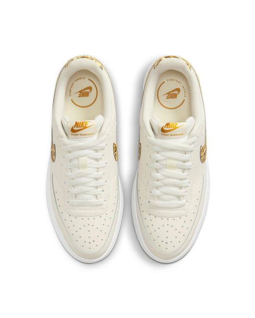 Nike White (Wmns) Court Vision Alta Low 'Phantom Leopard'