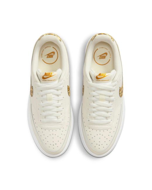 Nike White (Wmns) Court Vision Alta Low 'Phantom Leopard'