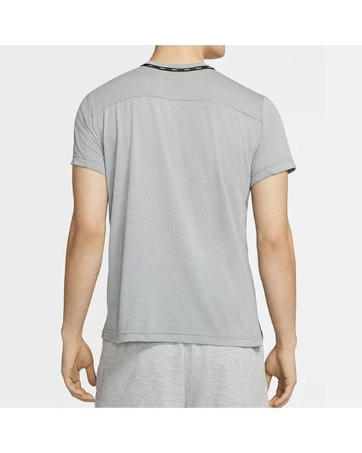Nike Gray Training Top Splicing Breathable Sports Short Sleeve for men