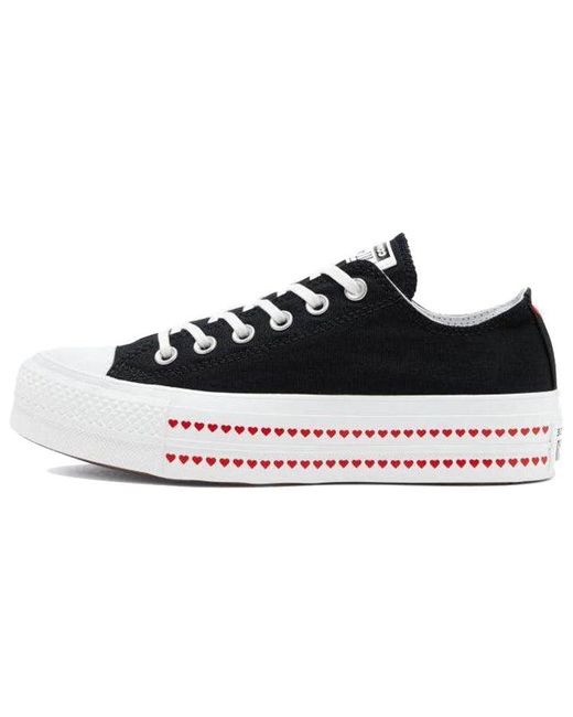 Converse Black (Wmns) Chuck Taylor All Star Lift Low 'Love Fearlessly'