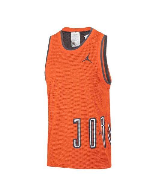 Nike Orange Sport Dna Logo Printing Reversible Breathable Basketball Sports Vest for men
