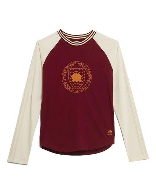 Adidas Red X Wales Bonner Long Sleeves T-Shirt 'Wine' for men