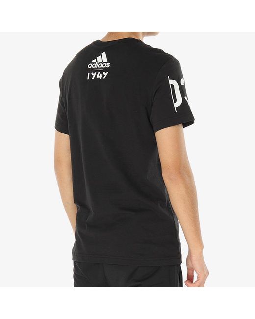 Adidas Black Adi 360 Logo Printing Sports Round Neck Short Sleeve for men