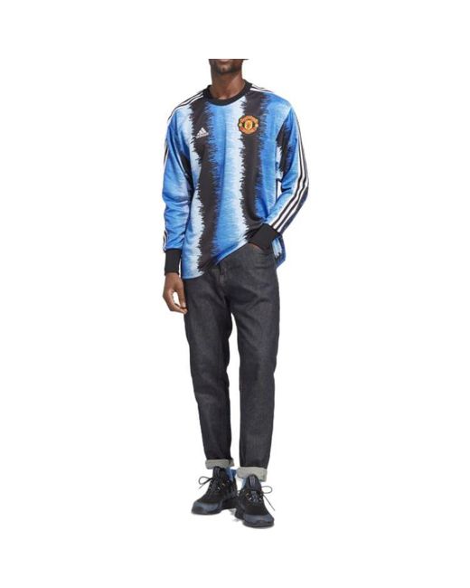 Adidas Blue Manchester United Icon Goalkeeper Jersey Real' for men
