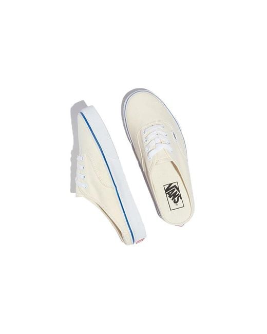 Vans White Canvas Authentic Mule for men