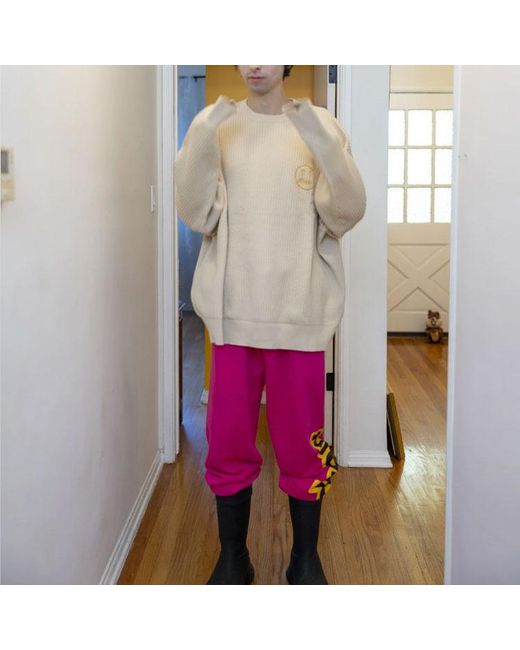Drew House Natural Mascot Waffle Sweater 'Cream' for men