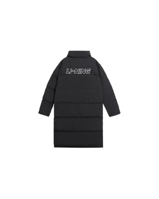 Li-ning Black Graphic Long Down Jacket for men