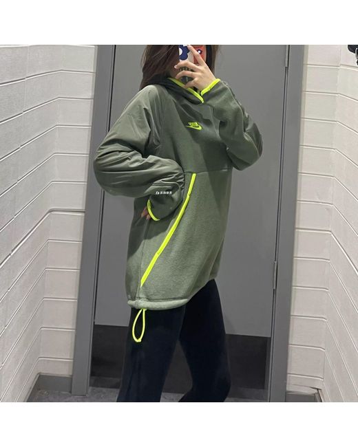 Nike Green Logo Printing Hooded Windproof Long Sleeves for men