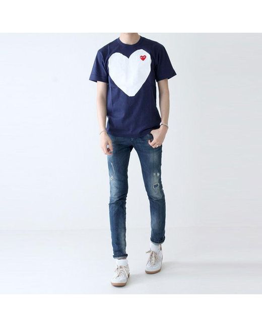 COMME DES GARÇONS PLAY Blue Heart T-Shirt for men