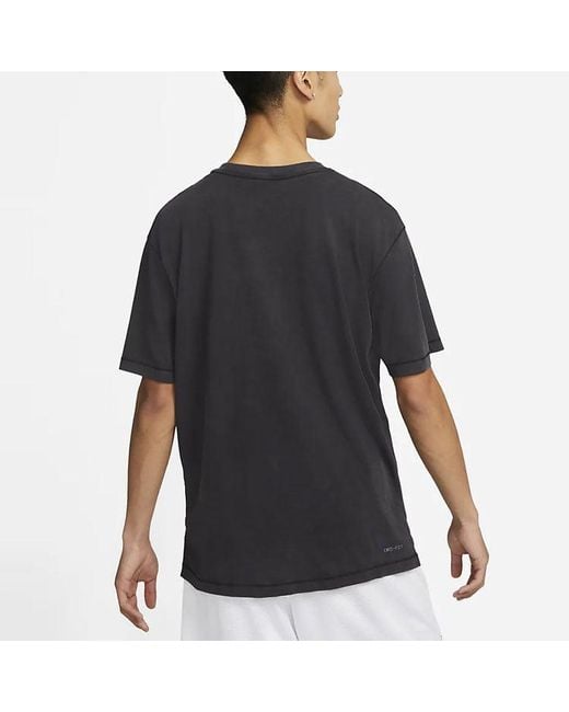Nike Black Logo Printing Sports Pullover Round Neck Short Sleeve T-Shirt for men