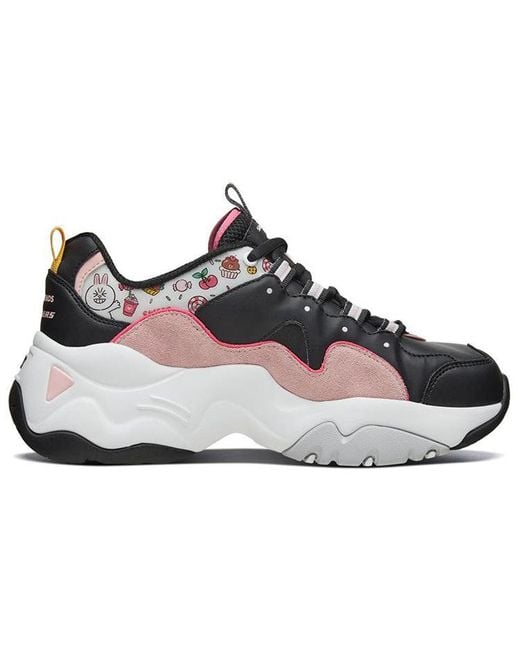 Skechers Blue (Wmns) X Line Friends D'Lites 3.0 Low-Top Clunky Shoes