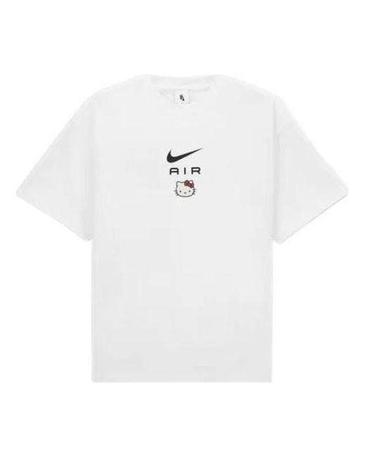 Nike White X Hello Kitty Crossover Ss22 Funny Alphabet Cartoon Printing Short Sleeve for men