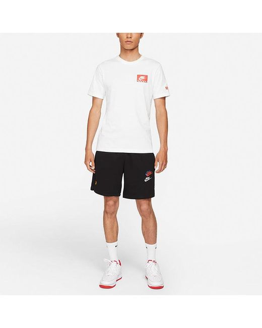 Nike White Sportswear Transformers Printing Sports Round Neck Short Sleeve T-Shirt for men