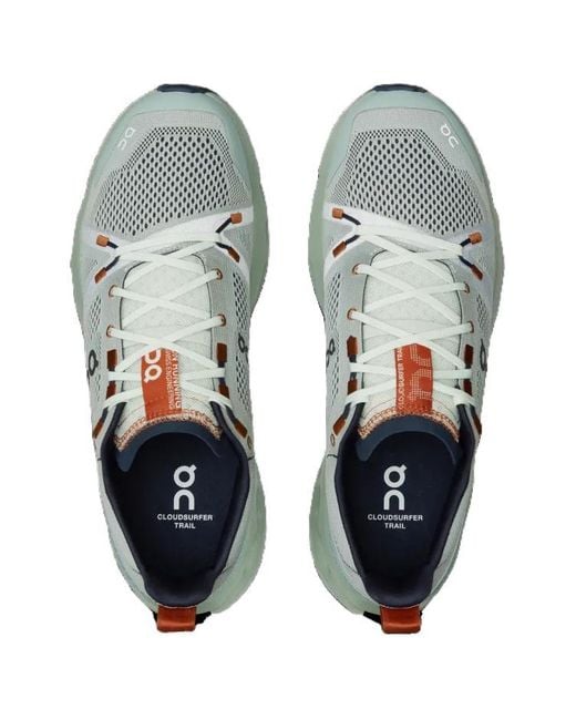 On Shoes Gray Cloudsurfer Trail 'Aloe Mineral' for men
