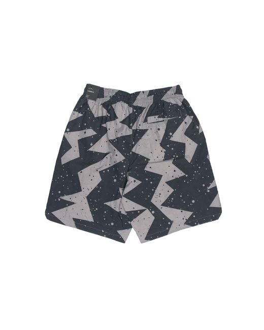 Nike Gray Drawstring Splash Ink Loose Sports Shorts for men