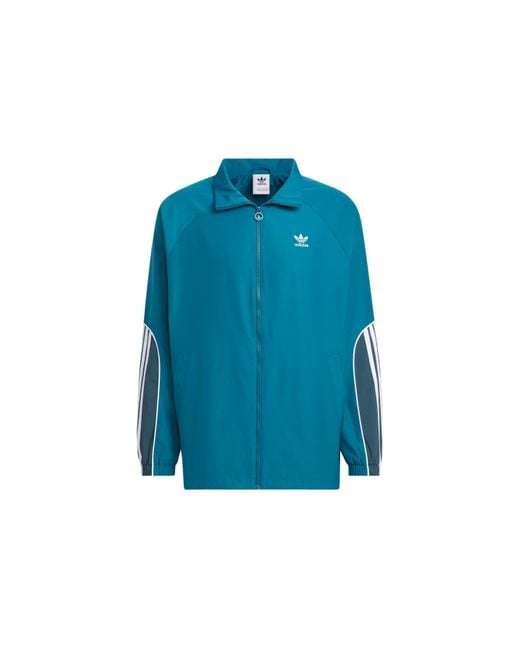 Adidas Blue Originals 3-Stripes Coach Jacket Asia Sizing for men