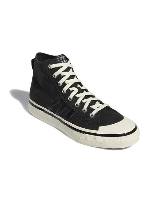 Adidas Black Nizza Hi Rf 74 Shoes 'Core' for men