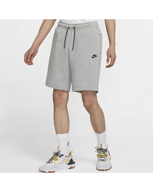 Nike Gray Sportswear Tech Fleece Athleisure Casual Sports Knit Breathable Shorts for men