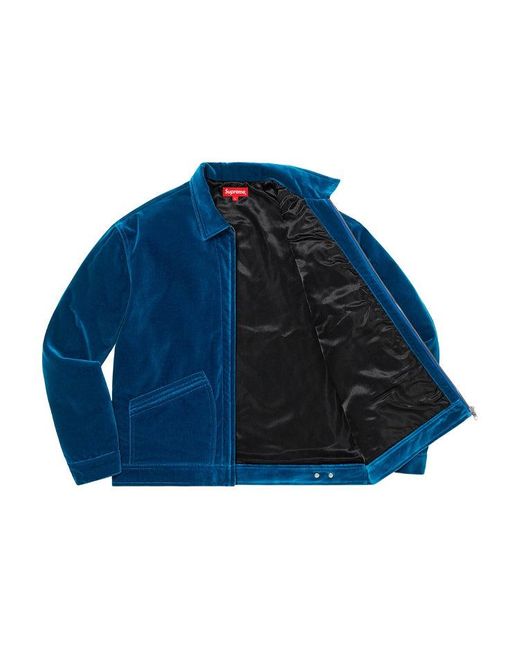 Supreme Blue Velvet Work Jacket for men