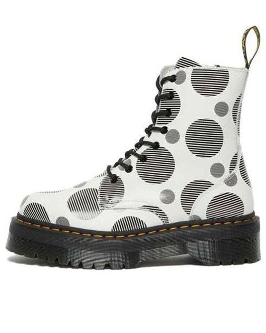 Dr. Martens Black (Wmns) Jadon Polka Dot Smooth Leather Platform Boots
